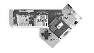 Property floor plan, 1 bedroom in Caesar Palm Jumeirah No. 11012